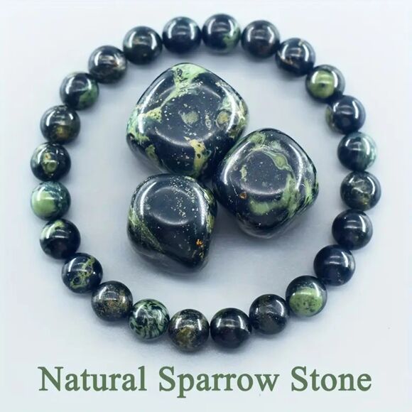 Natural Sparrow Hemp Stone Beaded Stretch Bracelet Handmade Crystal Boho Healing - Picture 1 of 6